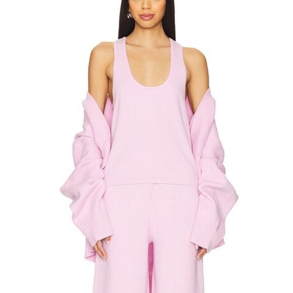 SER.O.YA Carley Cardigan Ballet Pink knit sweater top oversized Revolve NWT M - Picture 3 of 11